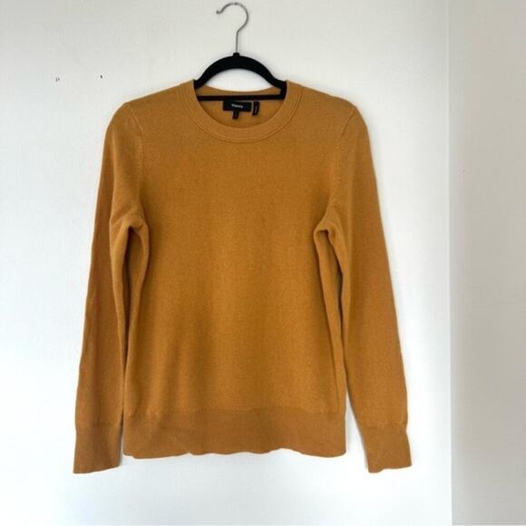 Theory Kaylenna Mustard Yellow Soft Cashmere Sweater - Picture 1 of 5